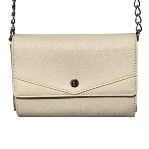 Nine West Small White Vegan Leather Adjustable Crossbody Purse